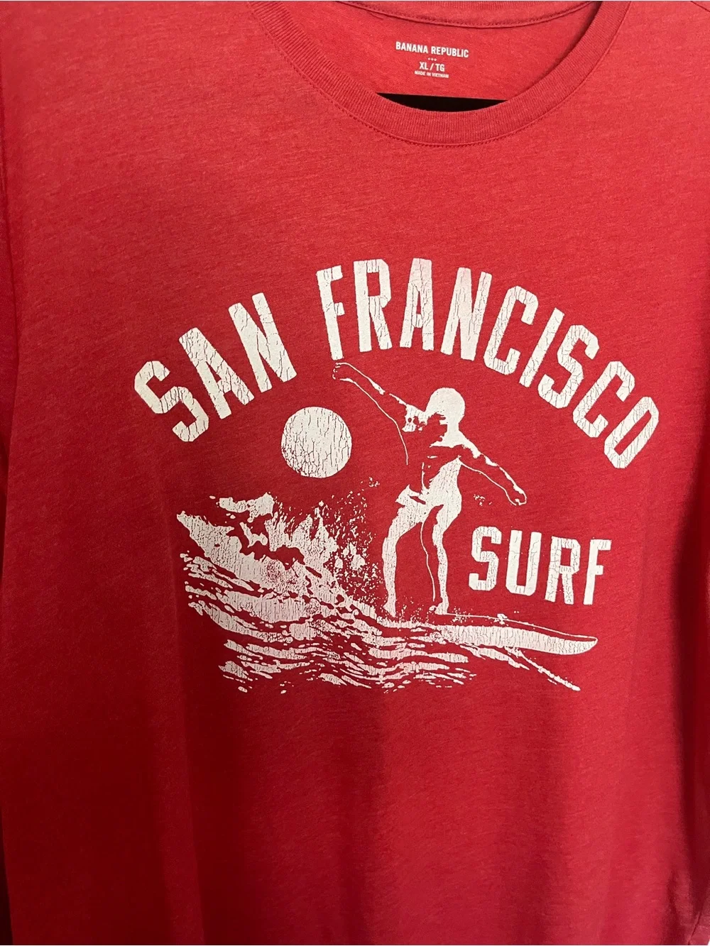 Bundle of Banana Republic Red Graphic Tees — Surf & Bicycle Designs XL